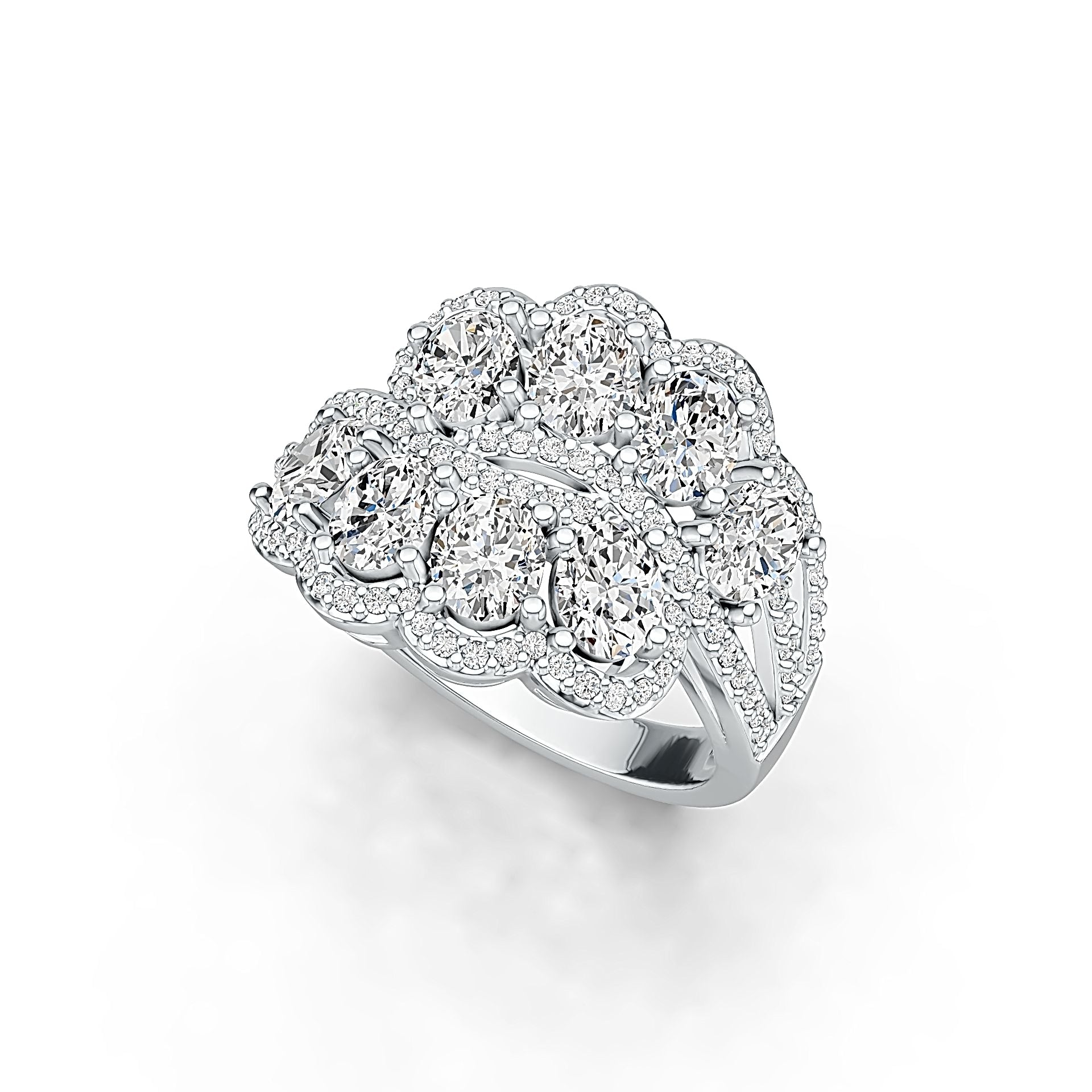 Sterling Silver Semi Mount Ring Setting Oval OV 5X4mm with White Topaz - Syzjewelry