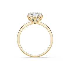 18K Gold Semi Mount Ring Setting Round Ro 6x6mm Syz Jewelry