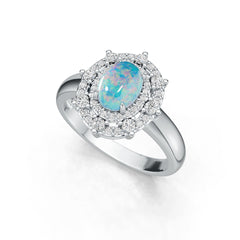 Sterling Silver Semi Mount Ring Setting Oval OV 8X6mm Cabochon DHJ