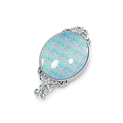 Sterling Silver Semi Mount Pendant Setting Oval OV 25X20mm Cabochon DHJ