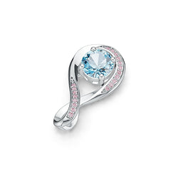 Platinum Semi Mount Pendant Setting Round RD 7X7MM Diamond Accent Syzjewelry