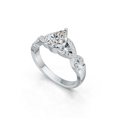 Sterling Silver Semi Mount Ring Setting Pear PE 9X7mm DHJ