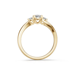 10K Gold Semi Mount Ring Setting Round Ro 5x5mm Moissanite Accent Syz Jewelry