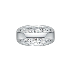 Platinum Semi Mount Ring Setting Oval OV 5X4mm Diamond Accent DHJ