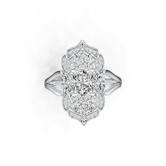 14K Gold Semi Mount Ring Setting Oval OV 7X5mm Diamond Accent DHJ