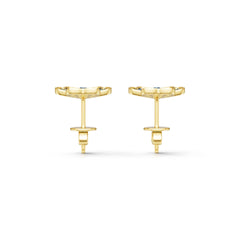 10K 14K Gold or 18K Gold Semi Mount Earrings Setting Round Rd Diamond Accent Syzjewelry