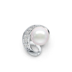 18K Gold Semi Mount Pendant Setting Round RD 8.5mm with Diamond Accent DHJ
