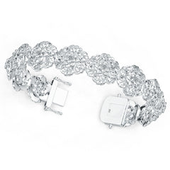 Platinum Semi Mount Bracelet Setting Round Ro 6x6mm Syz Jewelry