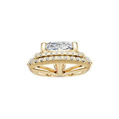 10K Gold Semi Mount Pendant Setting Cushion Cu 5x8mm Moissanite Accent Syz Jewelry