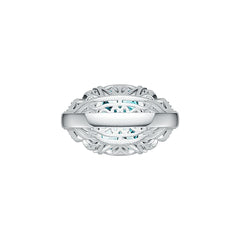 10K Gold Semi Mount Ring Setting Cushion CU 14X10mm Moissanite Accent DHJ