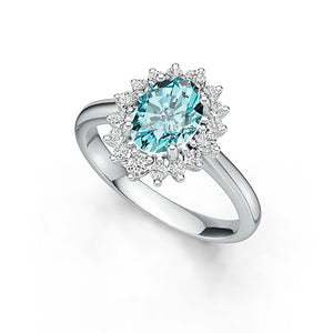 Sterling Silver Semi Mount Ring Setting Oval OV 8X6mm with White Topaz Syzjewelry
