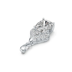 Platinum Semi Mount Pendant Setting Cushion CU 11X9mm Diamond Accent DHJ