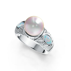 Sterling Silver Semi Mount Ring Setting Round RD 9.5X10mm MQ Cabochon 6X5mm DHJ