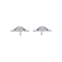 18K Gold Semi Mount Earrings Setting Round Ro 6x6mm Syz Jewelry