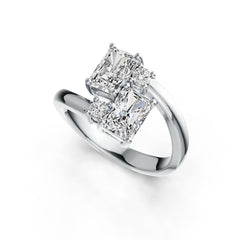 Sterling Silver Semi Mount Ring Setting Emerald OCT 7X5mm DHJ