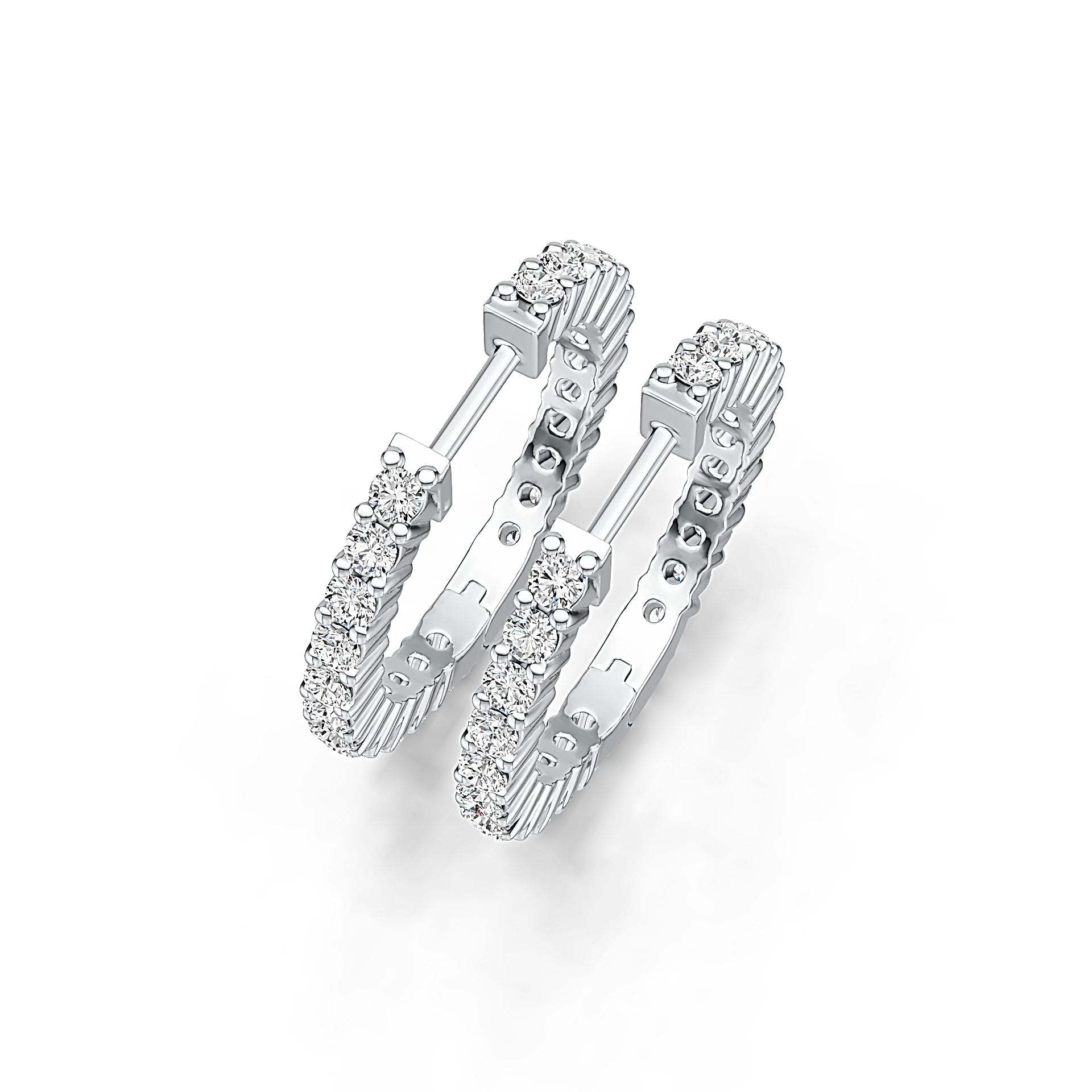 Sterling Silver Semi Mount Earrings Setting Round RD 2x2mm DHJ