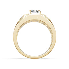 14K Gold Semi Mount Ring Setting Emerald Em 8x6mm Diamond Accent Syz Jewelry