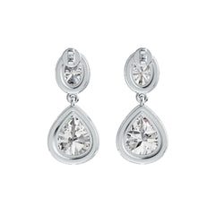 18K Gold Semi Mount Earrings Setting Pear PE 12X10mm OV 8X6mm DHJ