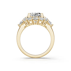 14K Gold Semi Mount Ring Setting Oval Ov 5x9mm Diamond Accent Syz Jewelry