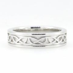 14K Gold 5mm Wide Claddagh Band Celtic Knot Band Ring Full Enternity Syzjewelry