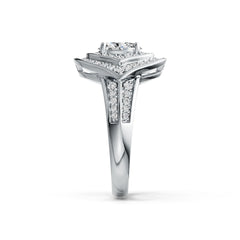 18K Gold Semi Mount Ring Setting Oval OV 7X5mm Diamond Accent DHJ