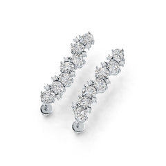 Sterling Silver Semi Mount Earrings Setting Oval OV 5X4mm with White Topaz DHJ