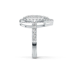 10K Gold Pear-Shaped Ring with White Topaz or Moissanite Moissanite Accent DHJ