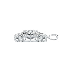 10K Gold Semi Mount Pendant Setting Oval OV 6X4mm Moissanite Accent DHJ