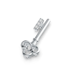 Platinum Pendant with or Moissanite Key Theme Diamond Accent DHJ