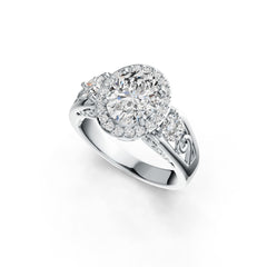 Sterling Silver Semi Mount Ring Setting Oval OV 9X7mm RD 4X4mm Syzjewelry