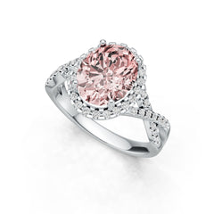 Sterling Silver Semi Mount Ring Setting Oval OV 10X8mm Halo Twist Shank Syzjewelry