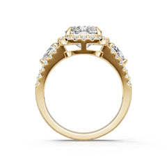 14K Gold Semi Mount Ring Setting Cushion Cu 5x8mm Diamond Accent Syz Jewelry