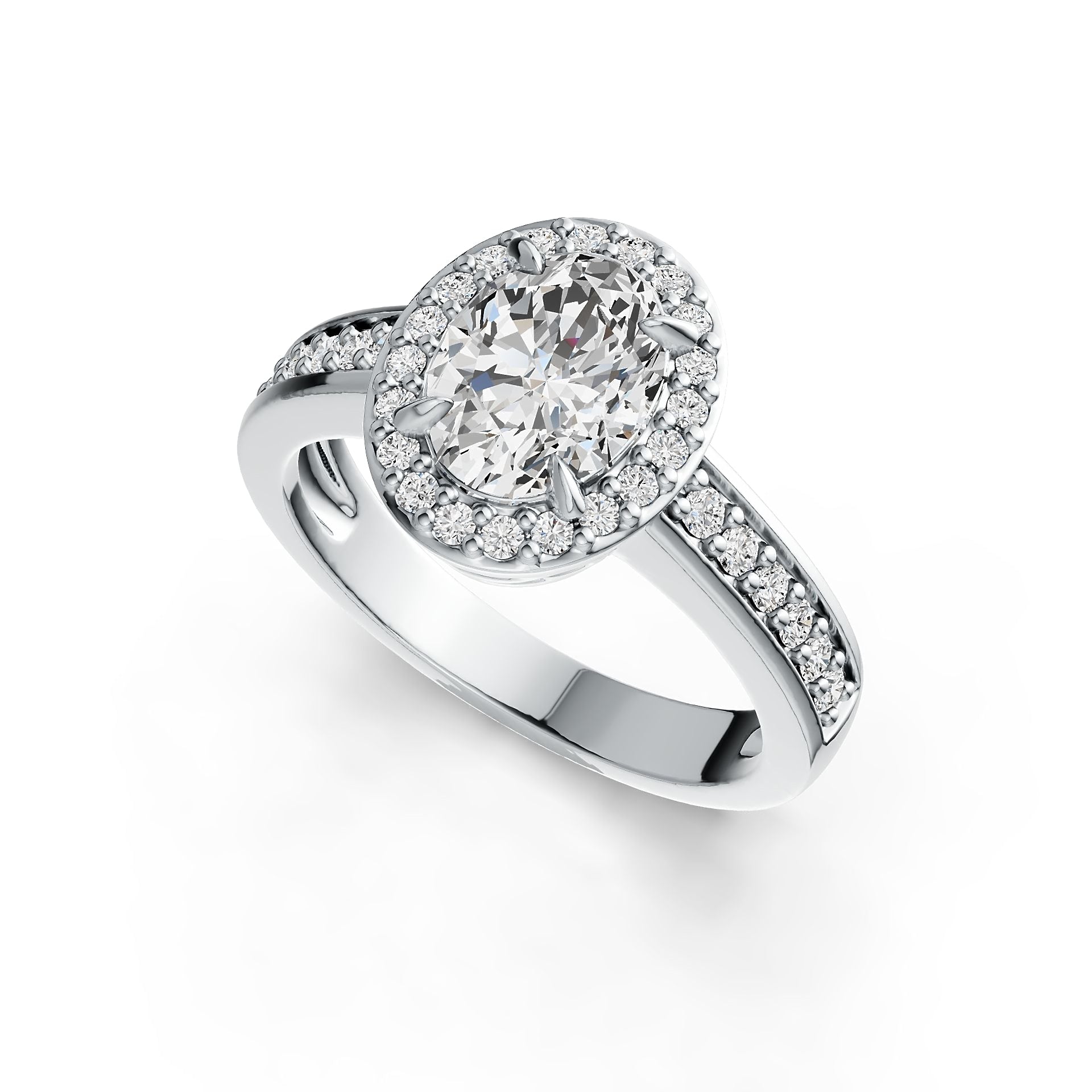 Sterling Silver Semi Mount Ring Setting Oval OV 8X6mm Halo DHJ