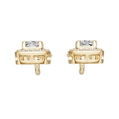 18K Gold Semi Mount Earrings Setting Round Ro 7x5mm Diamond Accent Syz Jewelry