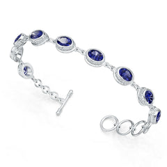 Platinum Semi Mount Bracelet Setting Round Ro 8x6mm Syz Jewelry