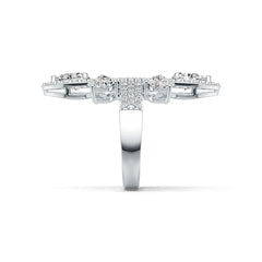 18K Gold Semi Mount Ring Setting Pear PE 8X6mm HT 5X5mm Diamond Accent DHJ