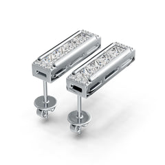 Sterling Silver Semi Mount Earrings Setting SQ Princess 3x3mm Syzjewelry