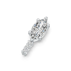 10K Gold Semi Mount Pendant Setting Marquise MQ 12X6mm Moissanite Accent DHJ