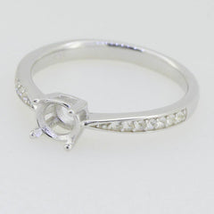 10K Gold Semi Mount Ring Setting Round RD 5x5mm Moissanite Accent Syzjewelry