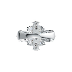 14K Gold Semi Mount Ring Setting Oval OV 6X4mm with White Topaz Diamond Accent DHJ