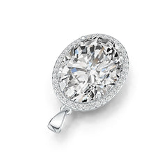 14K Gold Semi Mount Pendant Setting Oval OV 21X16mm Diamond Accent DHJ