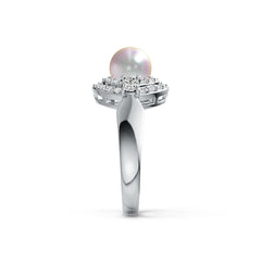 Platinum Semi Mount Ring Setting Round RD 8x8mm Diamond Accent DHJ