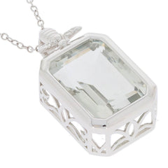 Platinum Semi Mount Pendant Setting Emerald OCT 16X12mm P24116 Syzjewelry