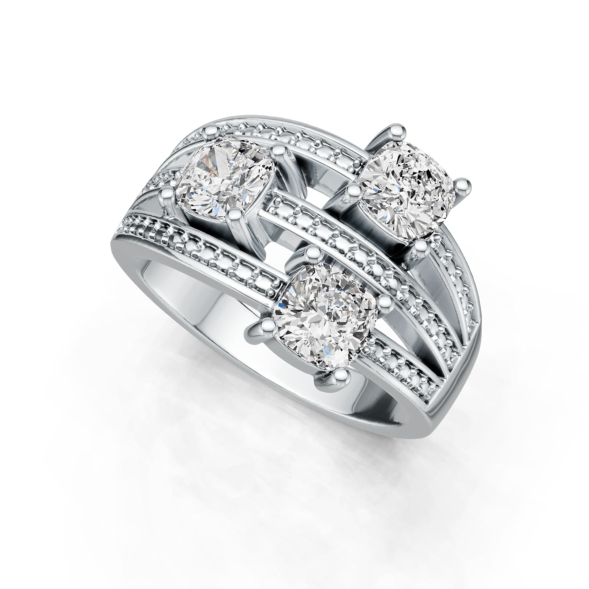 Sterling Silver Semi Mount Ring Setting Cushion CU 5X5mm DHJ