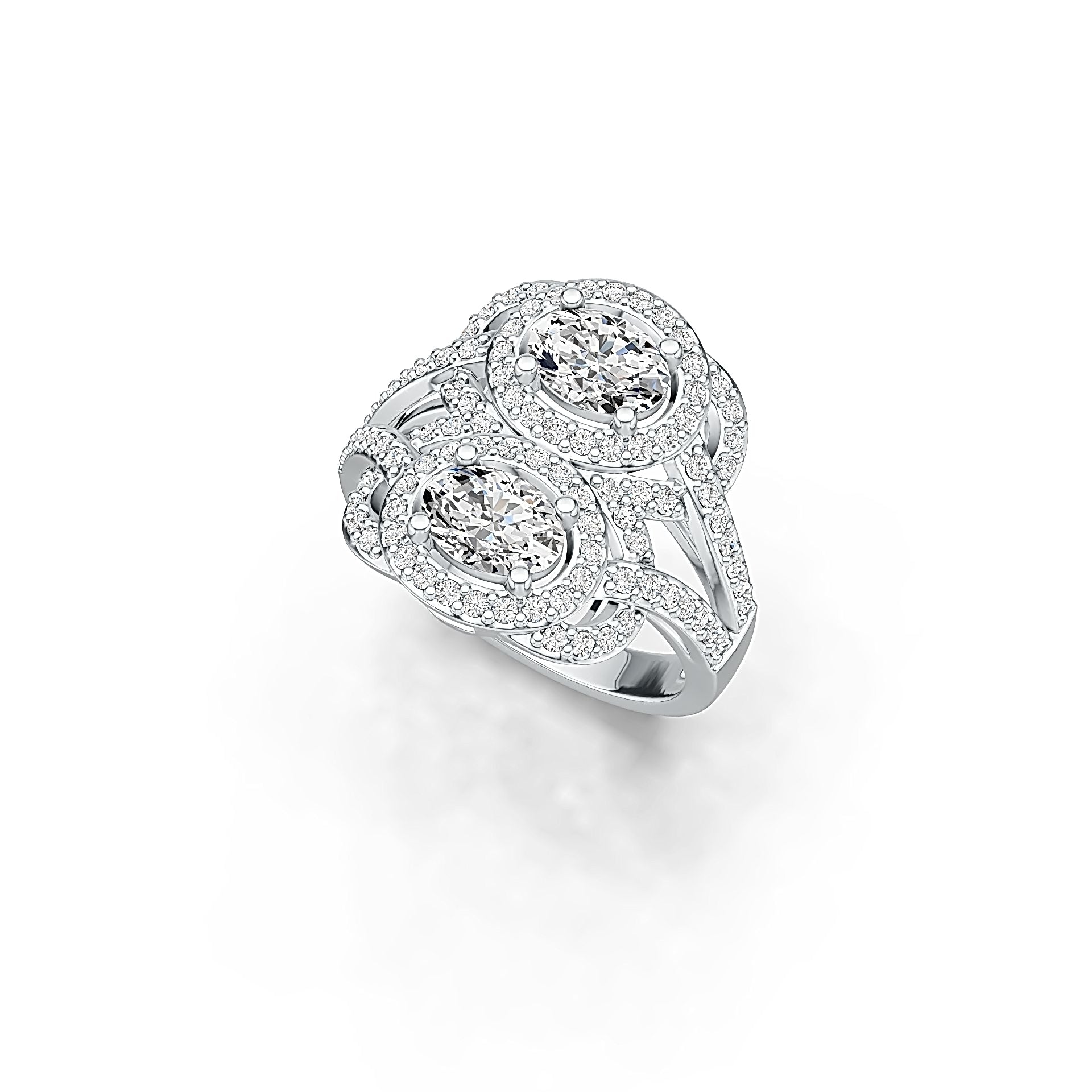 Sterling Silver Semi Mount Ring Setting Oval OV 7X5mm with White Topaz - Syzjewelry
