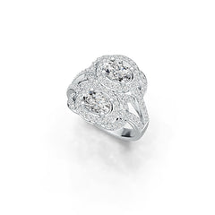 Sterling Silver Semi Mount Ring Setting Oval OV 7X5mm with White Topaz - Syzjewelry