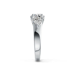 Platinum Semi Mount Ring Setting Round RD 8X8mm PE 7X5mm Diamond Accent DHJ