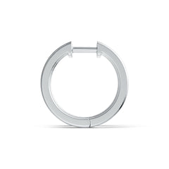 Platinum Hoop Earrings with or Moissanite Channel Set Diamond Accent DHJ