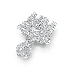 14K Gold Pendant Elephant Theme with White Topaz or Moissanite Diamond Accent DHJ