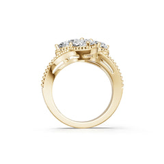 14K Gold Semi Mount Ring Setting Pear Pe 5x6mm Diamond Accent Syz Jewelry